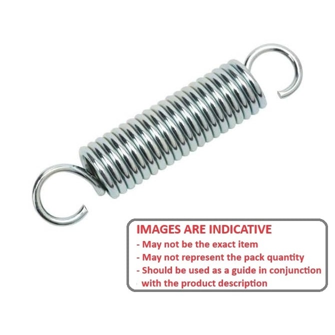 Extension Spring    3 x 10 x 0.5 mm Music Wire - MBA  (Pack of 5)