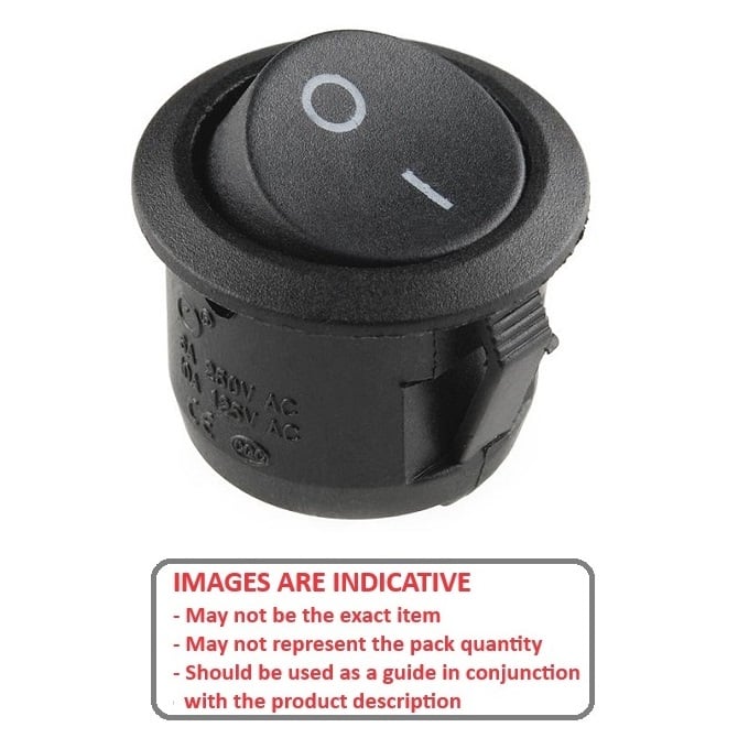 Interrupteur à bascule 12 V/20 A – pour trou de montage de 20 mm – Noir – MASTER (Pack de 2)