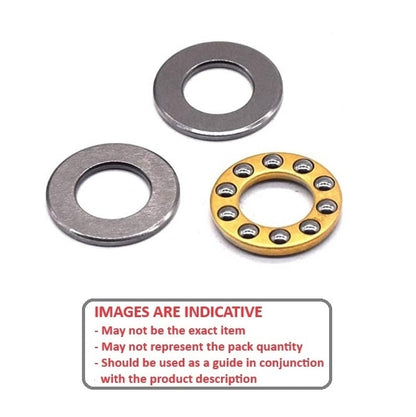 Thrust Bearing    7 x 15 x 5 mm  - 3 Piece Flat Washer Type Chrome Steel - Brass Retainer - MBA  (Pack of 1)