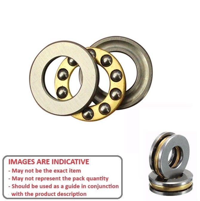 Thrust Bearing    4 x 10 x 4 mm  - 3 Piece Grooved Washer Type Chrome Steel - Brass Retainer - MBA  (Pack of 200)