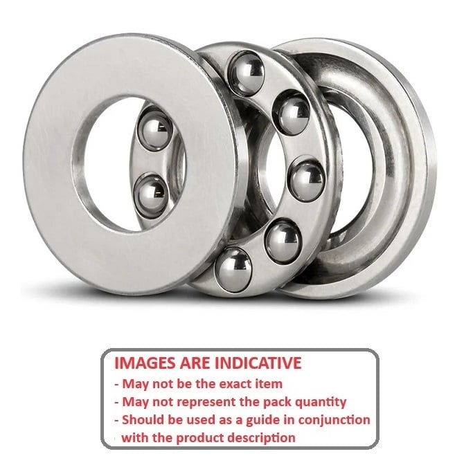 Thrust Bearing    8 x 19 x 7 mm  - 3 Piece Grooved Washer Type Chrome Steel - MBA  (Pack of 1)