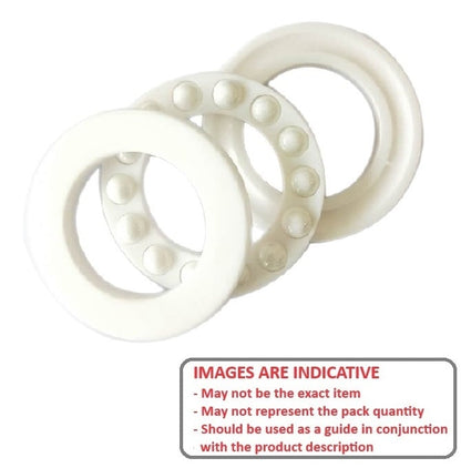 Thrust Bearing    4 x 10 x 4 mm  - 3 Piece Grooved Washer Type Ceramic Zirconia ZrO2 Balls and Races - MBA  (Pack of 4)