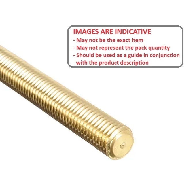 Allthread Threaded Rod    4-40 UNC x 914.4 mm  -  Brass - MBA  (1 Length)