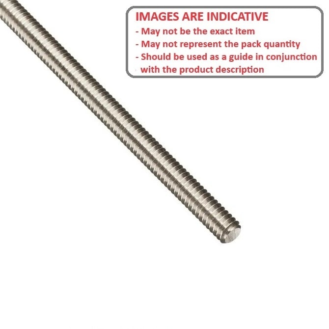 Threaded 5/16-18 UNC (7.938mm) - 1.411 mm / 18 TPI x 914.4 mm  - Threaded Rod - Allthread - Stainless Steel - 316 - MBA  (1 Length)