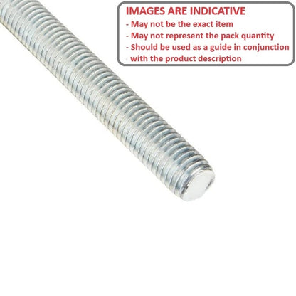 Allthread Threaded Rod    M8x1.25 x 1000 mm  -  Mild Steel Zinc Plated - MBA  (1 Length)