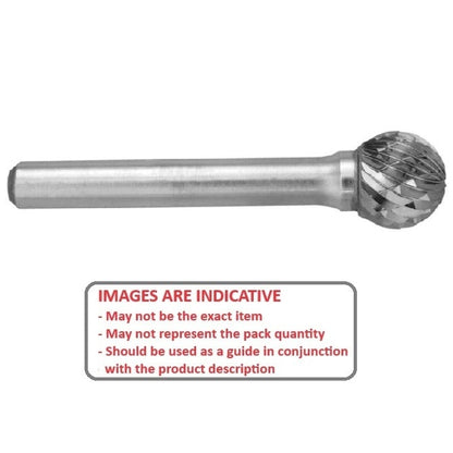 Rotary Files Tool    6.35 x  x 3.18 mm  - Double Cut Rotary File Ball - 3.18mm Shank - MBA  (Pack of 1)