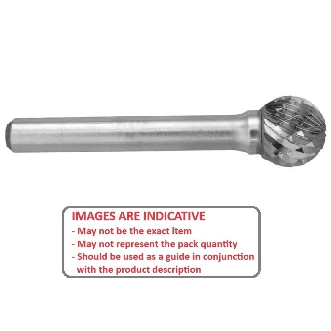 Rotary Files Tool    6.35 x  x 6.35 mm  - Standard Cut Rotary File Ball - 6.35mm Shank - MBA  (Pack of 1)