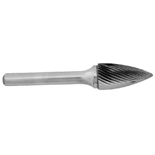 Rotary Files Tool   12.7 x 19.05 x 6.35 mm  - Double Cut Tree Pointed - 6.35mm Shank - MBA  (Pack of 1)