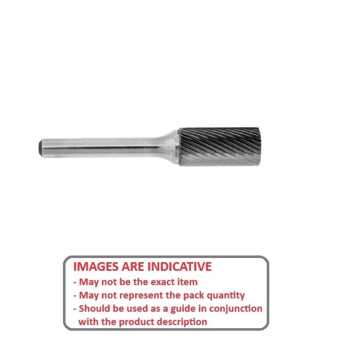 Rotary Files Tool   19.05 x 25.4 x 6.35 mm  - Standard Cut Cylindrical - 6.35mm Shank - MBA  (Pack of 1)