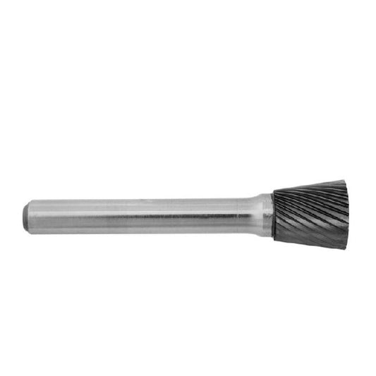 Rotary Files Tool    6.35 x 6.35 x 3.18 mm  - Standard Cut Inverted Cone 10 deg - 3.18mm Shank - MBA  (Pack of 1)