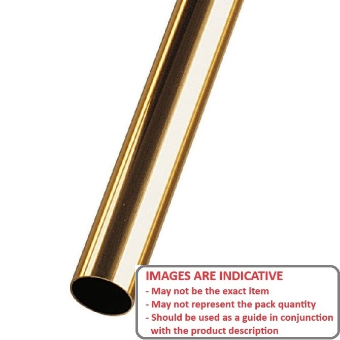 Round Tube    1 x 0.55 x 300 mm  -  Brass - MBA  (1 Pack of 4 Per Card)