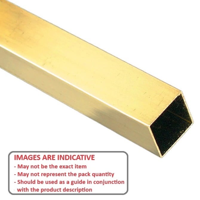 Square Tube    5 x 4.10 x 300 mm  -  Brass - MBA  (1 Pack of 2 Per Card)