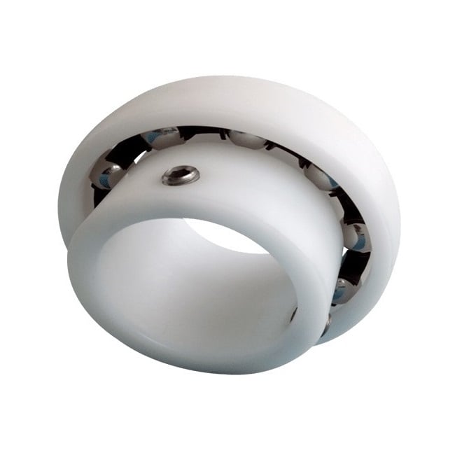 Cuscinetto in plastica 31,75 x 62 x 38,1 mm - Inserto per alloggiamenti in plastica Acetalica con sfere in acciaio inossidabile 316 - DE sferico - MBA (confezione da 1)
