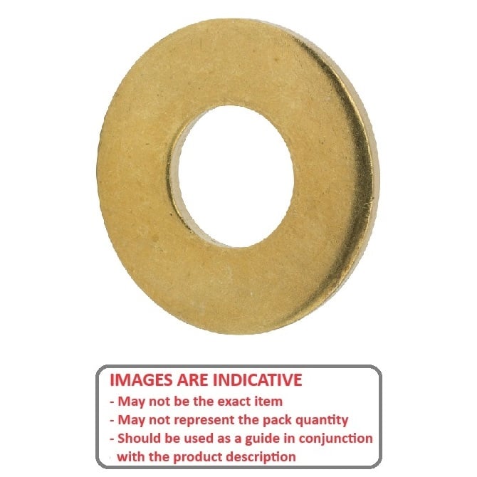 Flat Washer    4 x 11.11 x 0.72 mm  -  Brass - MBA  (Pack of 10)