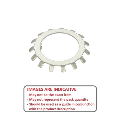 Lock Washer   12 x 24.21 x 9 mm  - Tabbed for nuts Spring Steel - Bent Outwards - 9 Tabs - MBA  (Pack of 6)