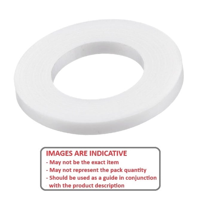 Flat Washer   15 x 22 x 0.8 mm  -  Plastic - MBA  (Pack of 50)