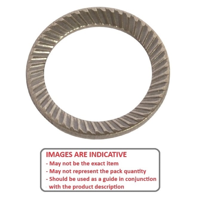 Serrated Washer    2 x 4 x 0.35 mm  - Safety Carbon Spring Steel - MBA  (Pack of 50)