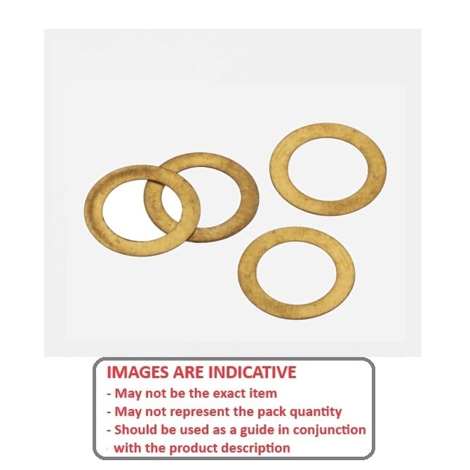 Shim Washer    9.525 x 15.875 x 0.051 mm Brass - MBA  (Pack of 10)