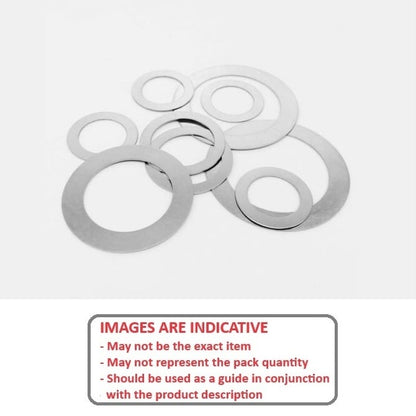 Shim Washer    9.525 x 12.7 x 0.25 mm Stainless 302 Grade - MBA  (Pack of 50)