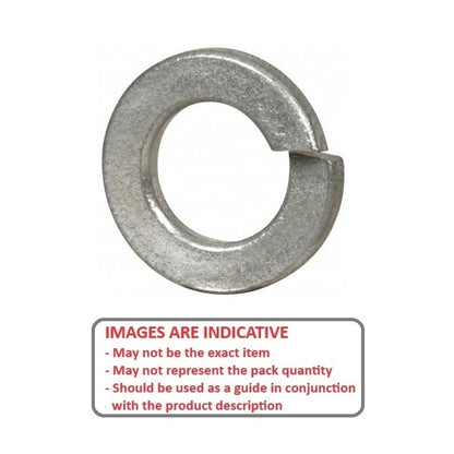 Lock Washer    9.525 x 16.8 x 2.4 mm  - Split Mild Steel Zinc Plated - MBA  (Pack of 100)