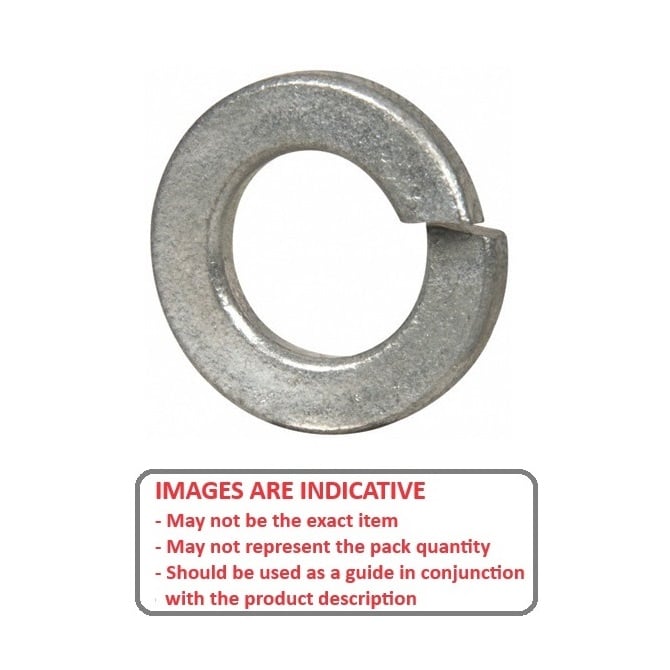 Lock Washer   14 x 23 x 3 mm  - Split Mild Steel Zinc Plated - MBA  (Pack of 100)