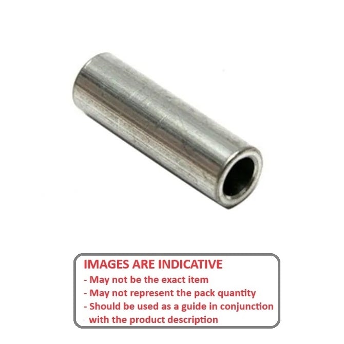 Round Spacer    4.22 x 6.35 x 19.05 mm  - Through Bore Aluminium - MBA  (Pack of 5)