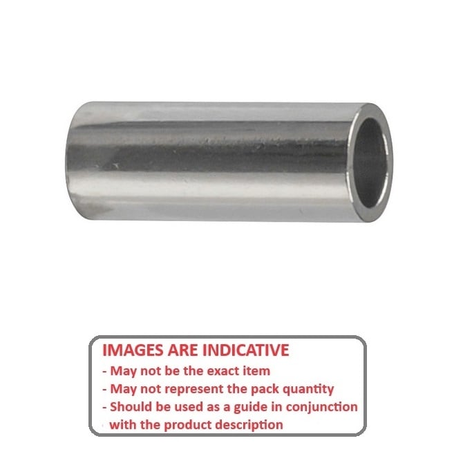 Round Spacer   12.7 x 15.875 x 1.6 mm  - Through Bore Stainless 303-304 - 18-8 - A2 - MBA  (Pack of 1)