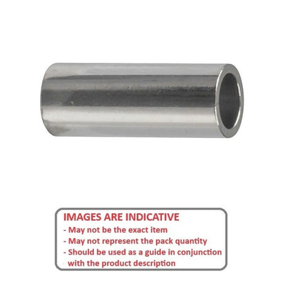 Round Spacer    4.762 x 6.35 x 4.78 mm  - Through Bore Stainless 303-304 - 18-8 - A2 - MBA  (Pack of 40)