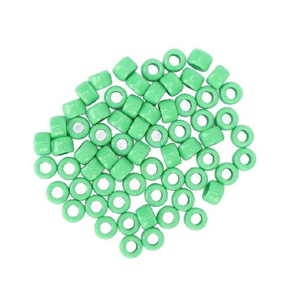 Round Spacer    2.4 x 5 x 2 mm  - Through Bore Plastic - Green - MBA  (1 Pack of 50 Per Bag)