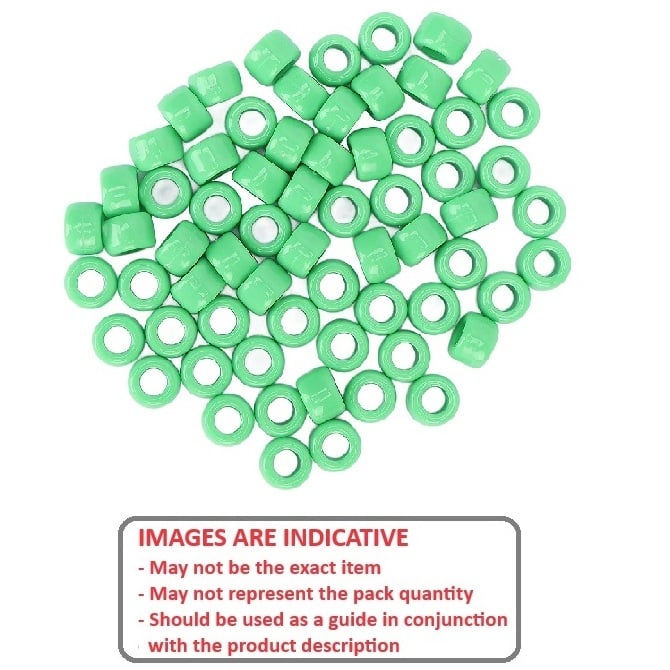 Entretoise ronde 2,4 x 5 x 2 mm - Plastique traversant - Vert - MBA (1 paquet de 50 par sachet)