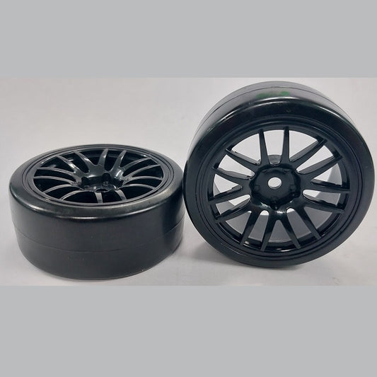 Hobby Wheel    Black - 14 Spoke - Black  - Car 1-10 Drift - MBA  (Pack of 2)