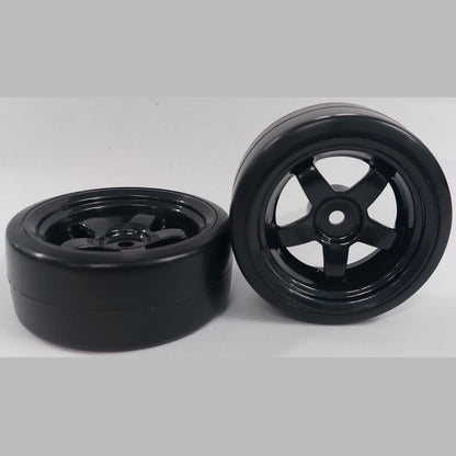 Hobby Wheel    Black - 5 Spoke - Black  - Car 1-10 Drift - MBA  (Pack of 2)