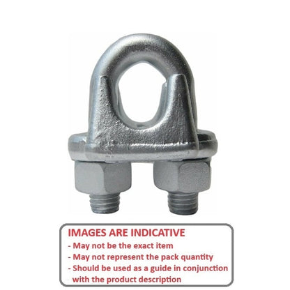 Wire Rope Clips Attachment    6.35 mm - Hot galvanized steel x 2  - Carbon Steel - MBA  (Pack of 1)
