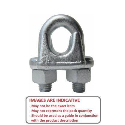 Wire Rope Clips Attachment    9.53 mm - Hot galvanized steel x 2  - Carbon Steel - MBA  (Pack of 1)